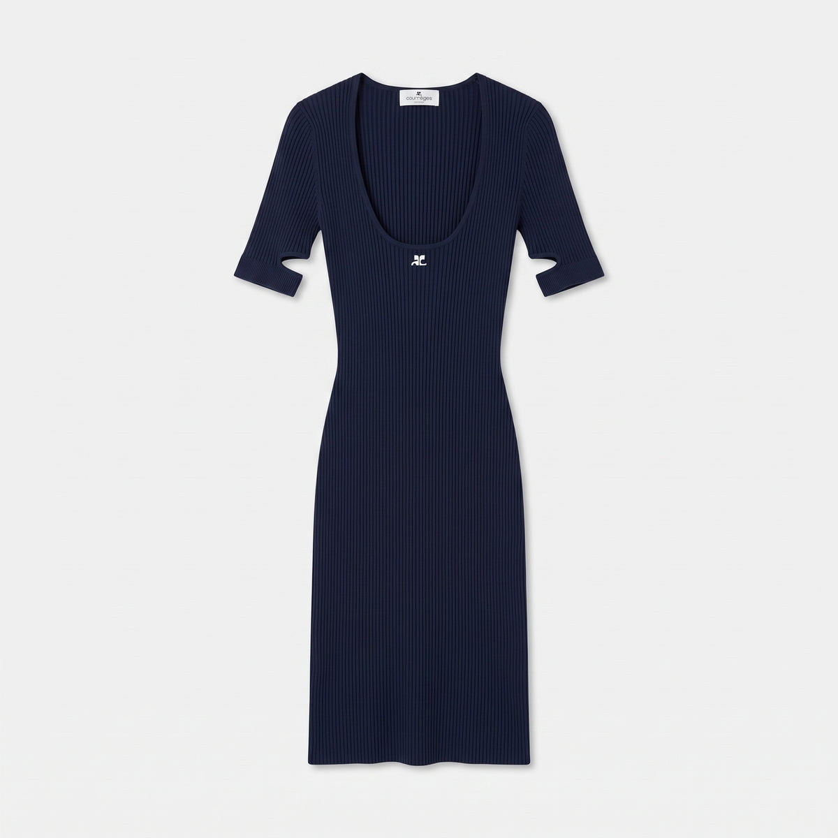 Ribbed Scoop Neck Midi Dress