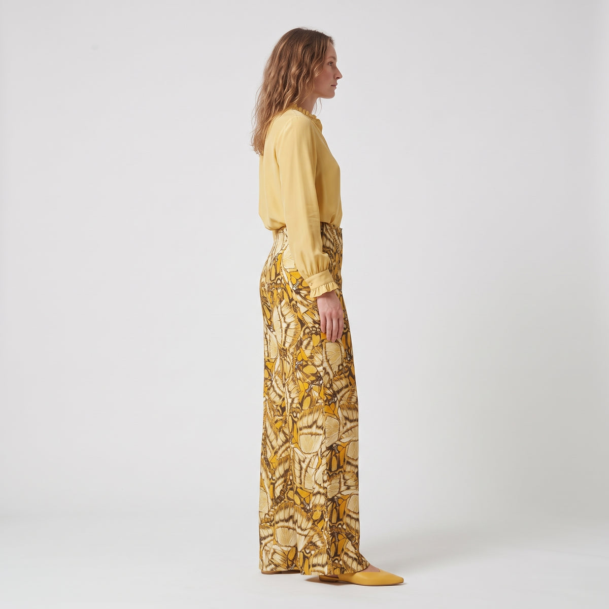 ALBERTA FERRETTI Butterfly Print Wide Leg Trousers - view 4