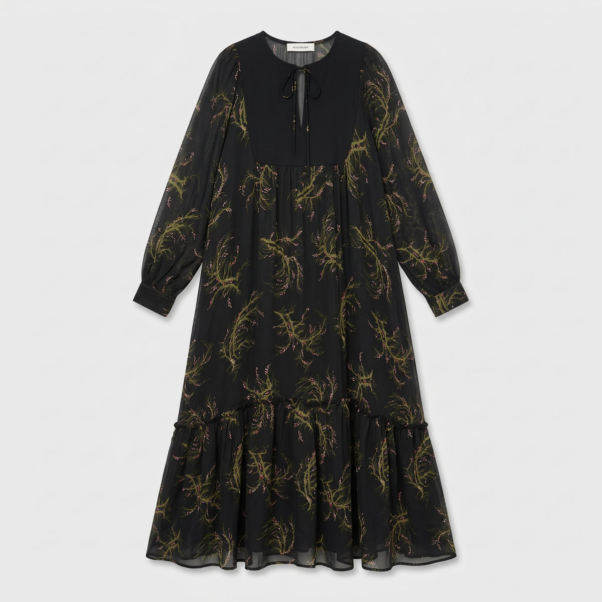 Emerald Seaweed Printed Midi Dress