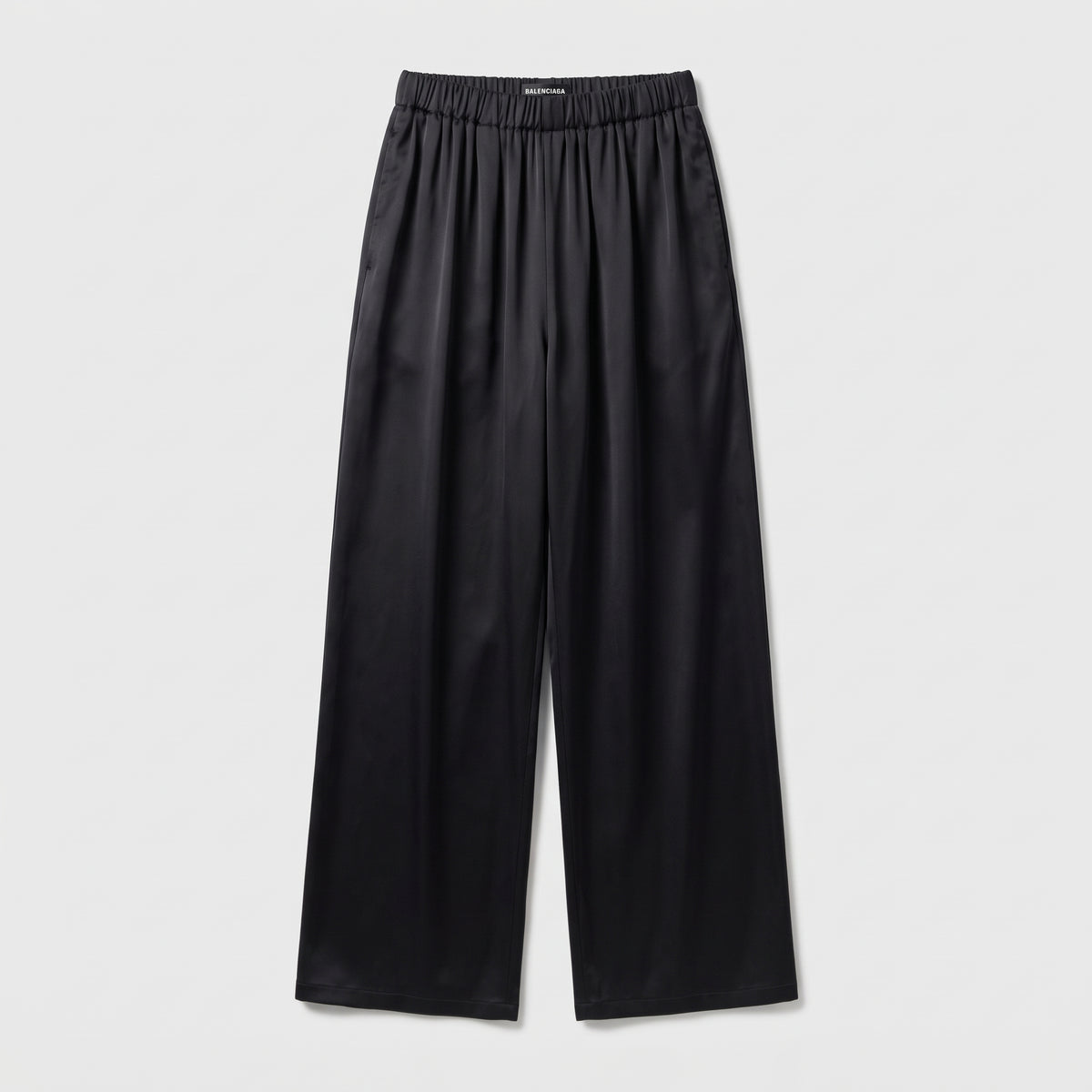 BALENCIAGA Black Satin Wide-Leg Pants