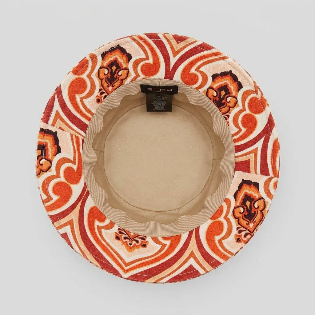 Geometric Orange Bucket Hat