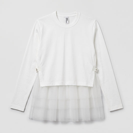 Layered Tulle Long Sleeve Top
