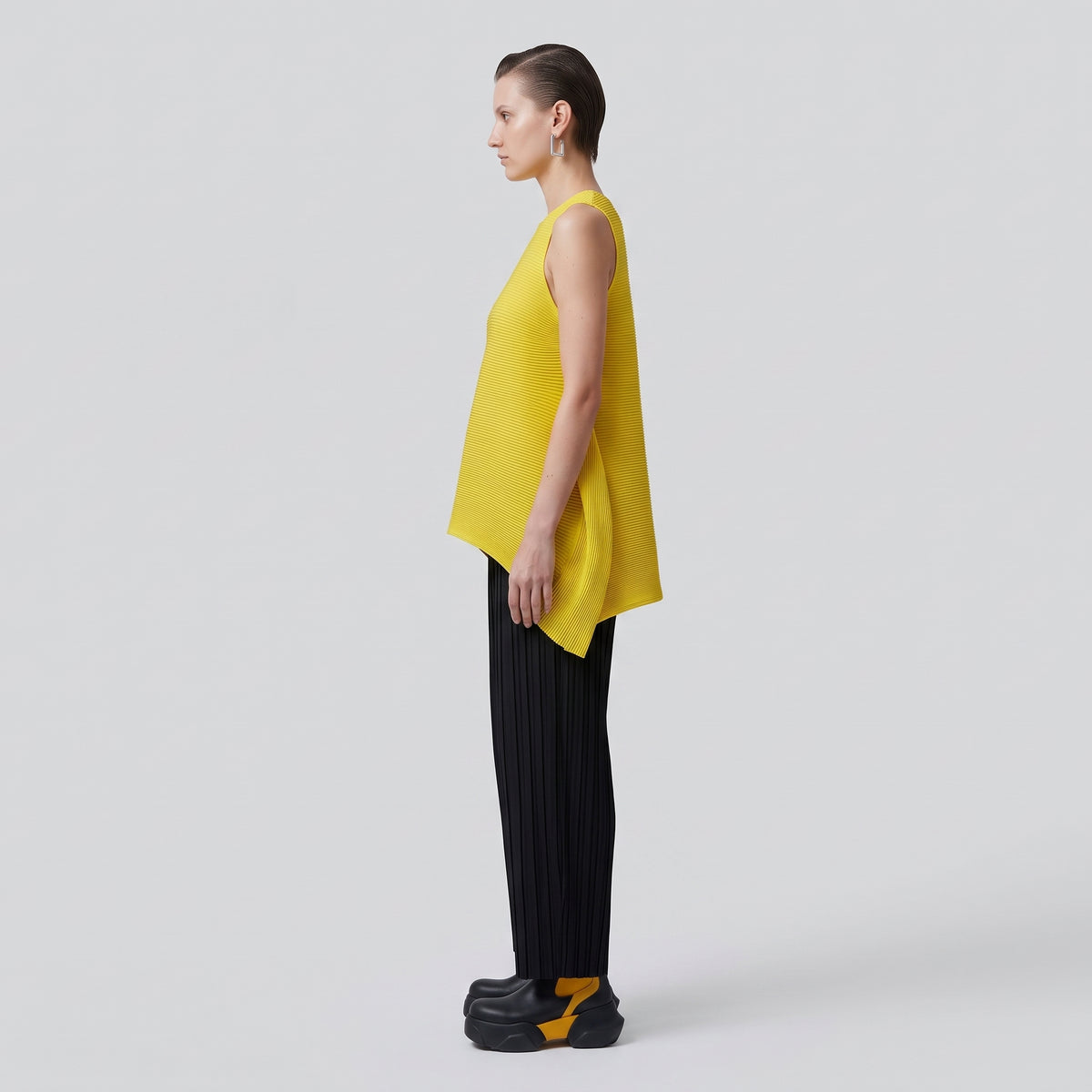 MELITTA BAUMEISTER Mustard Ribbed Sculptural Sleeveless Top - view 4