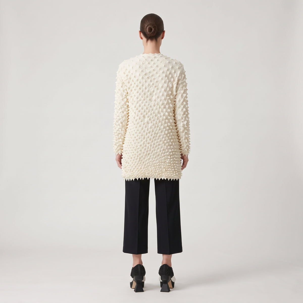 BUNZABURO Textured Shibori Open Front Cardigan - view 6