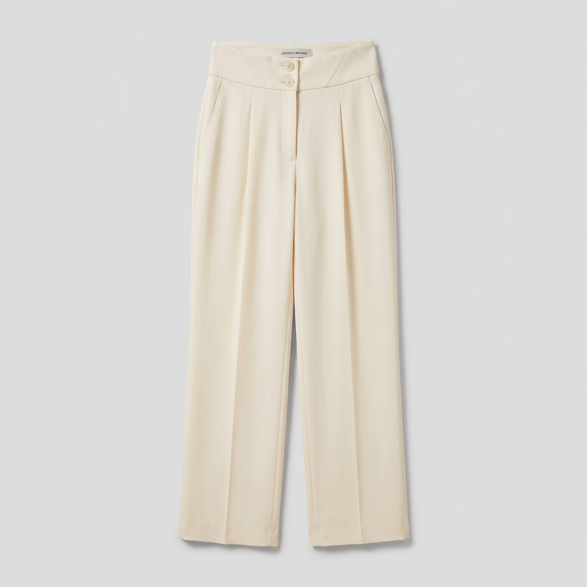 High-Waisted Pleated Tailored Trousers