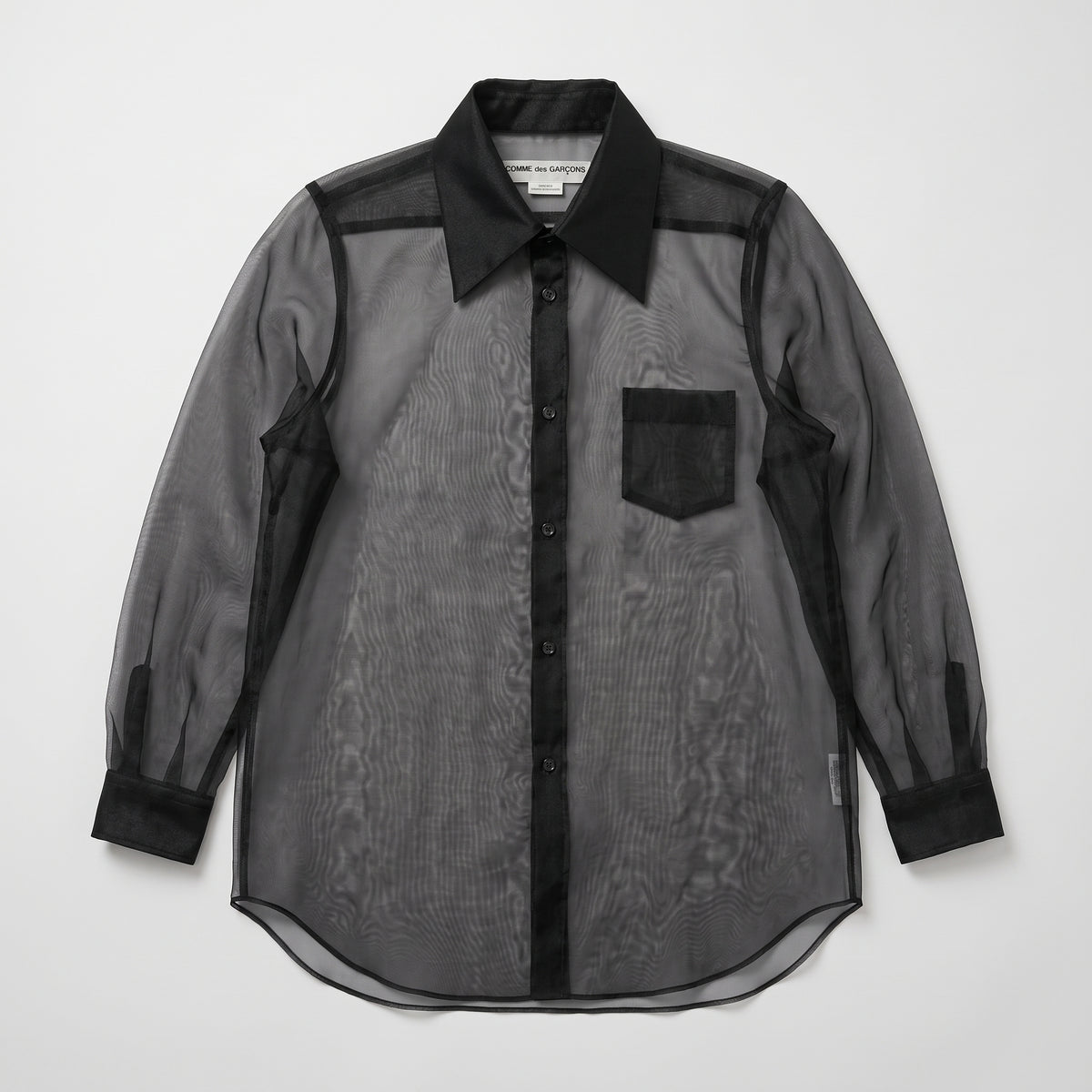 COMME DES GARCONS Sheer Black Button-Up Shirt