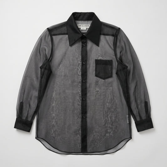 COMME DES GARCONS Sheer Black Button-Up Shirt