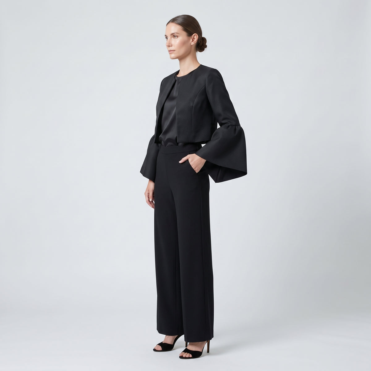 EDWARD ARSOUNI Elegant Bell Sleeve Cropped Bolero - view 4