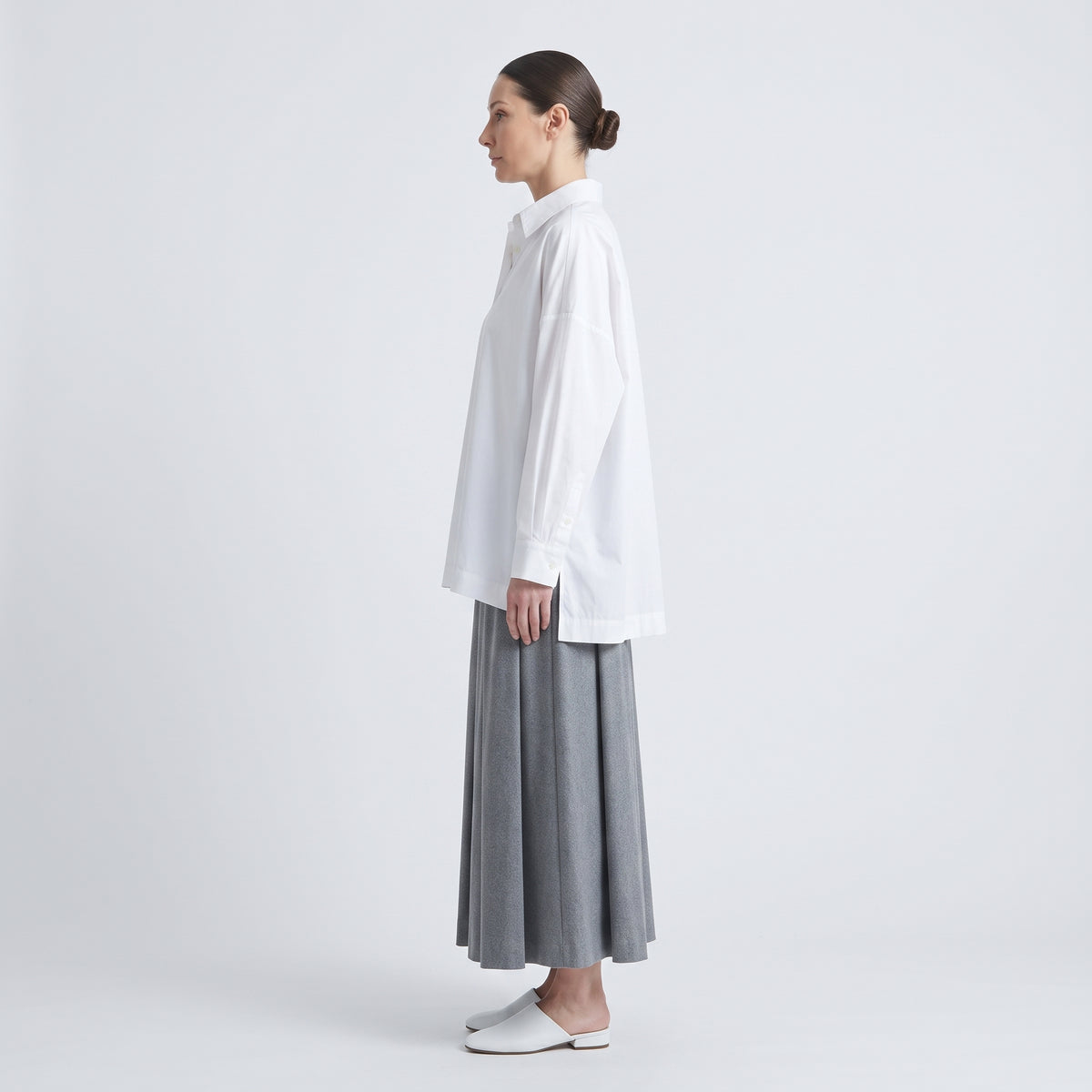 ESKANDAR Classic White Oversized Cotton Shirt - view 4