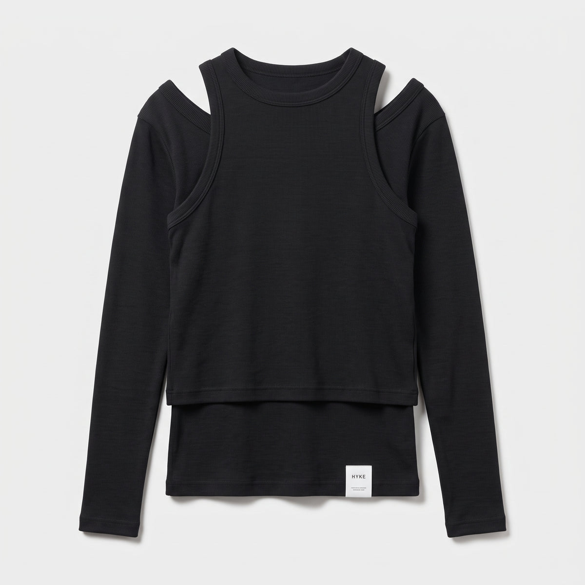 Ribbed Cut-Out Long Sleeve Top