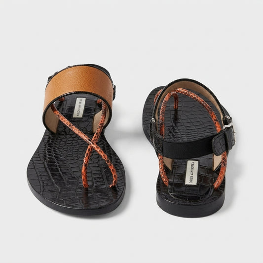 DRIES VAN NOTEN Snakeskin Embossed Leather Sandals