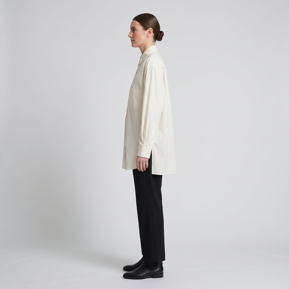 Eggshell Oversized Cotton Shirt