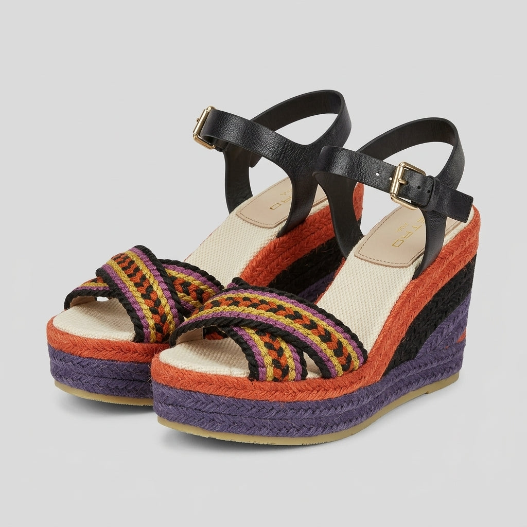 Braided Platform Wedge Sandals