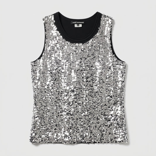Silver Sequined Tank Top