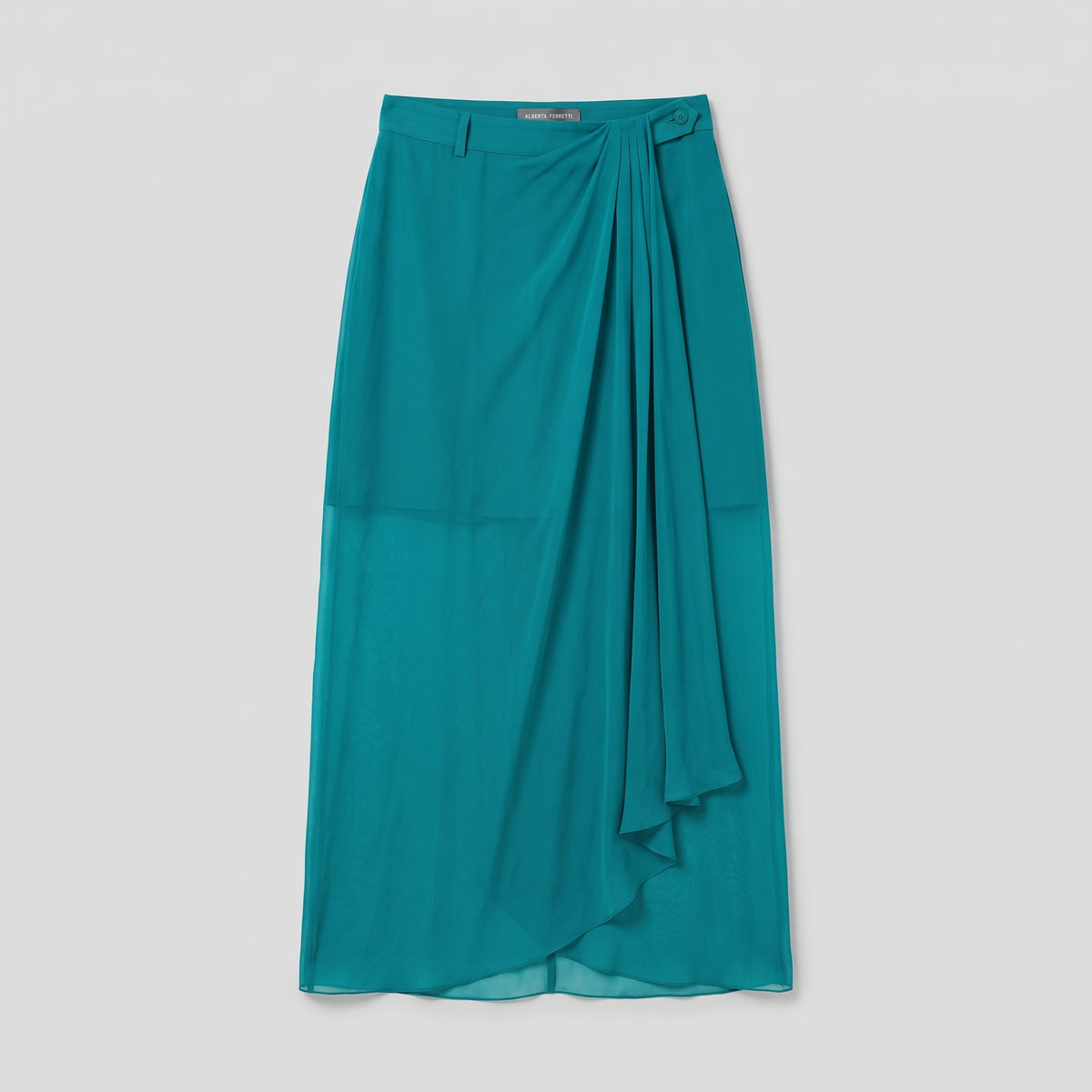 ALBERTA FERRETTI Draped Semi-Sheer Maxi Skirt