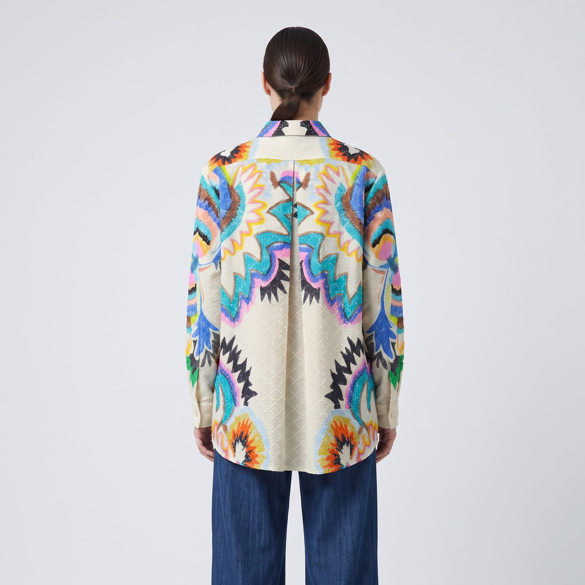 RIANNA NINA Vibrant Art Print Textured Blouse - view 5