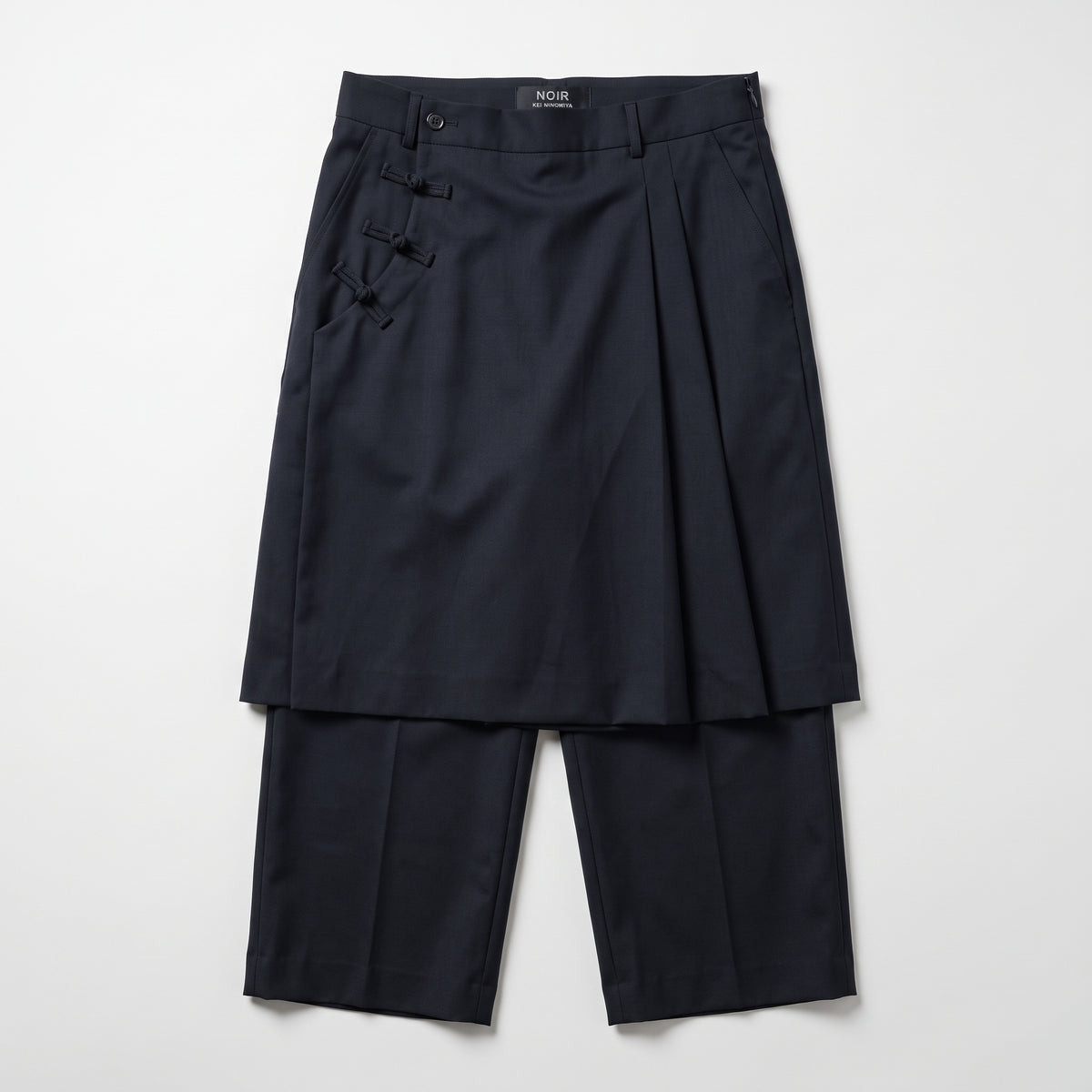 Asymmetric Skirt Overlay Trousers