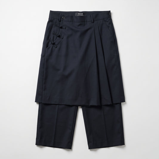 Asymmetric Skirt Overlay Trousers