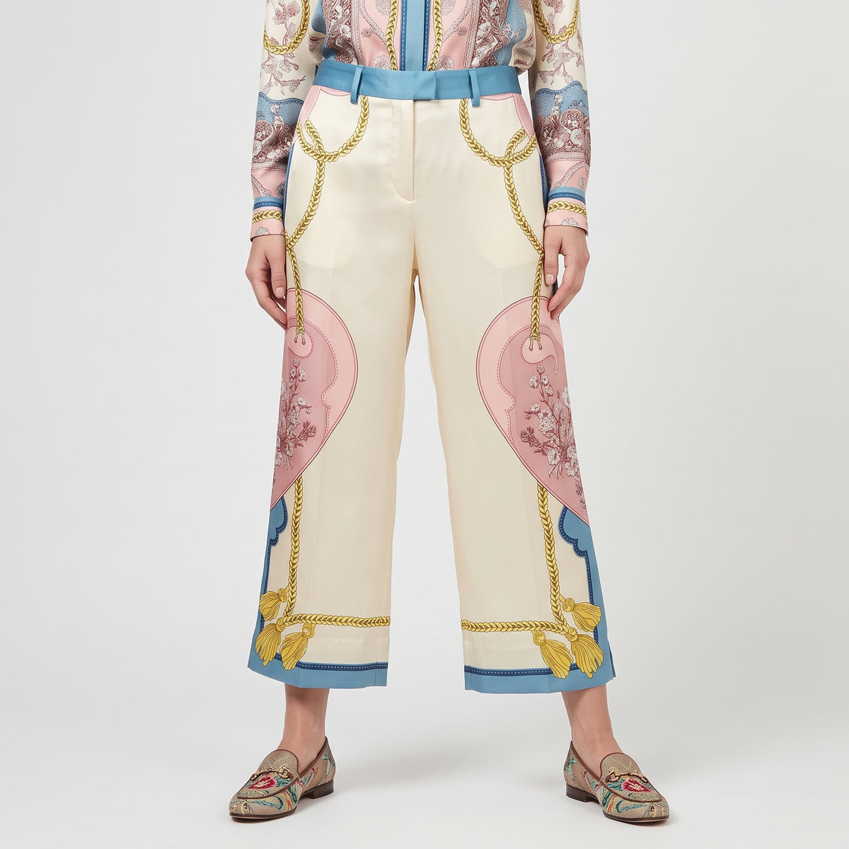 ETRO Printed Silk Wide-Leg Trousers - view 3