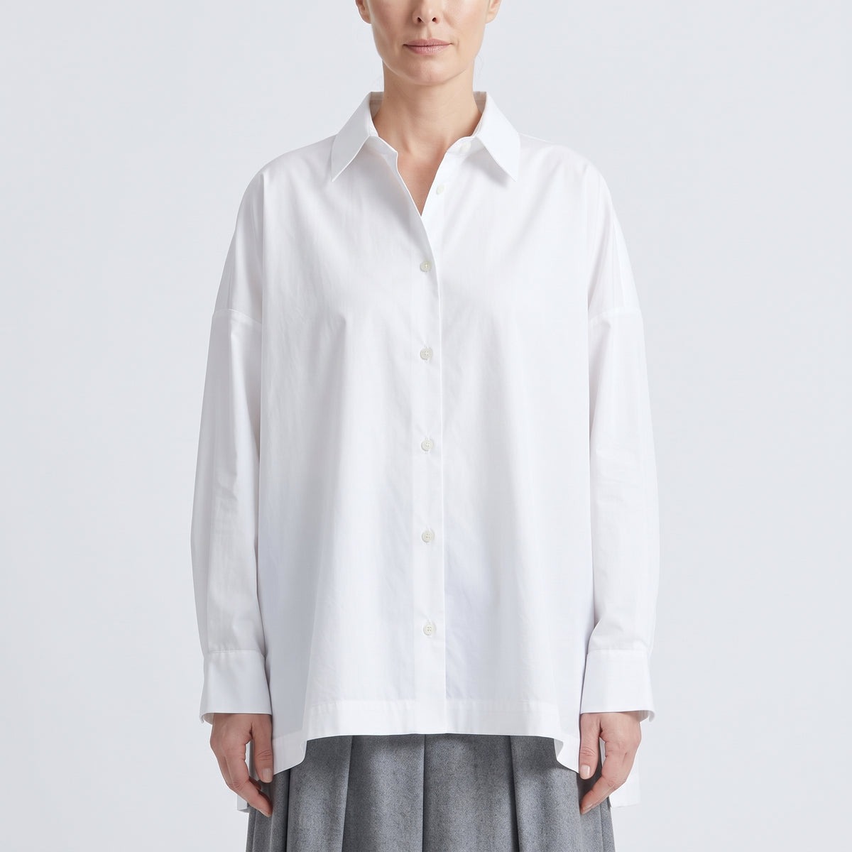 ESKANDAR Classic White Oversized Cotton Shirt - view 2