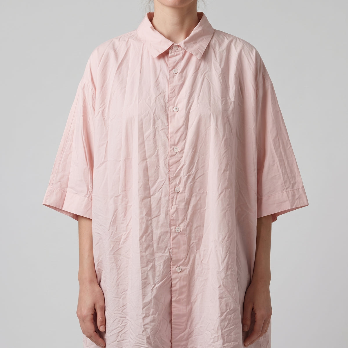 CASEY CASEY Oversized Pink Cotton Shirt - view 2