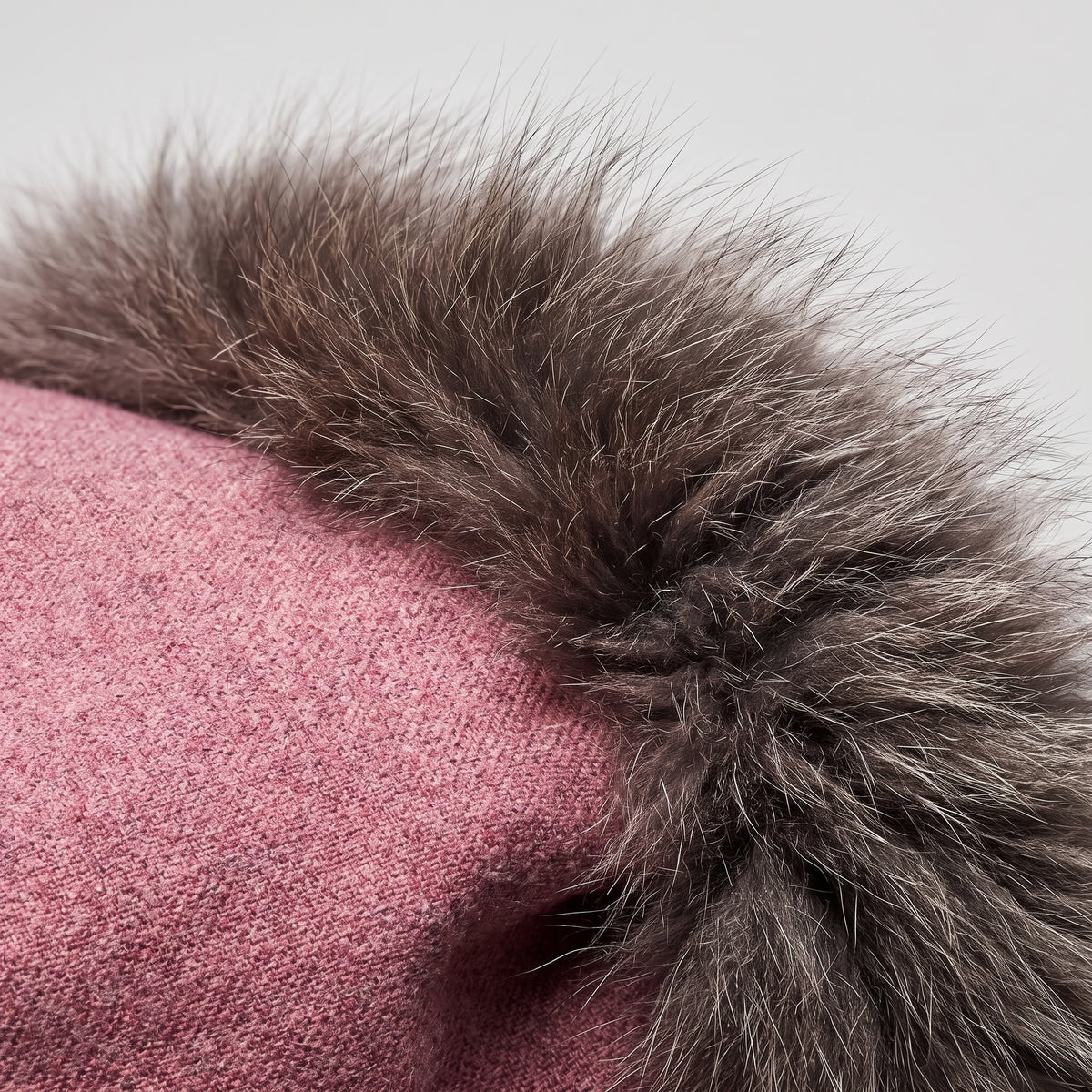 AMA PURE Fur Trimmed Purple Cashmere Cape - view 6