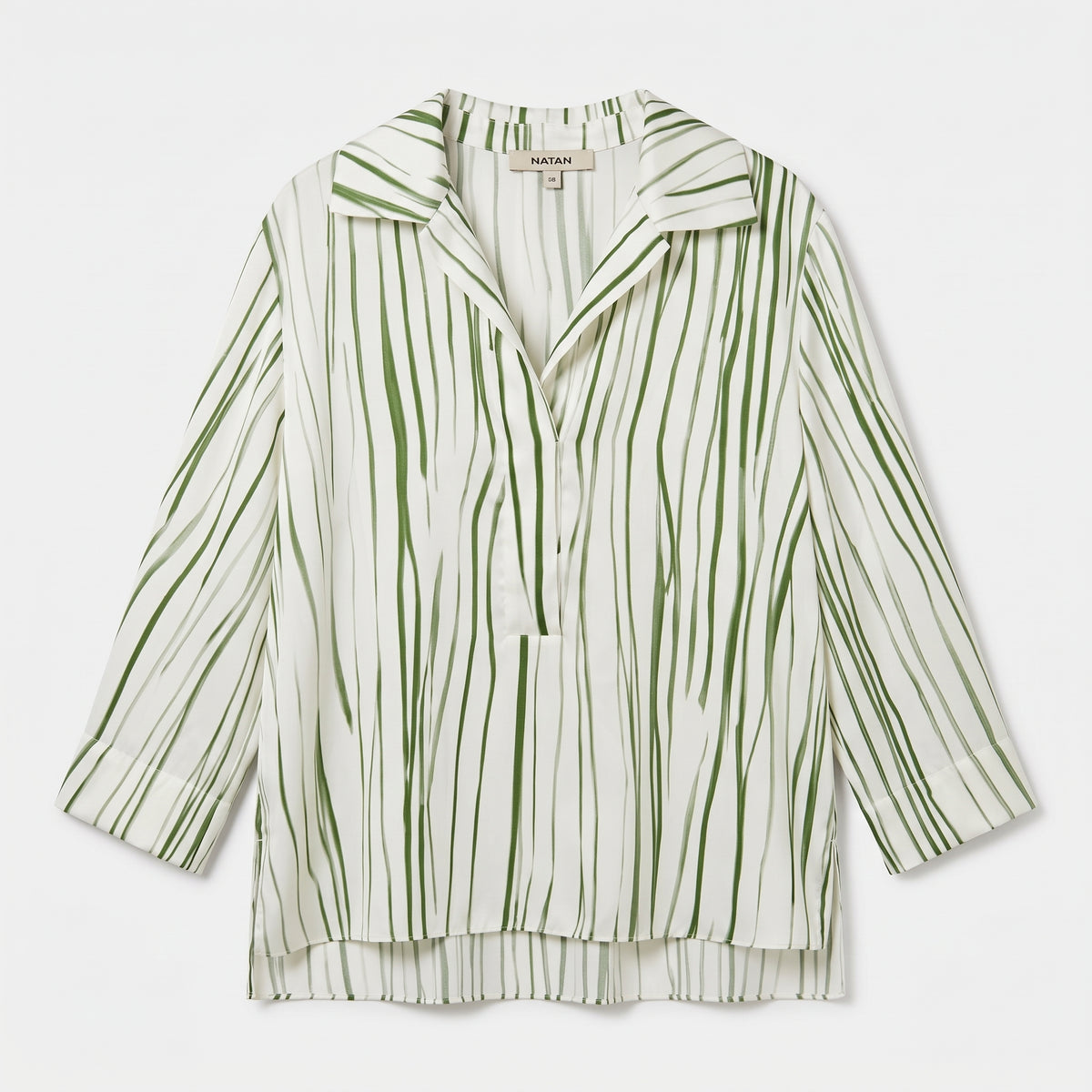 Striped Off-White Green Blouse