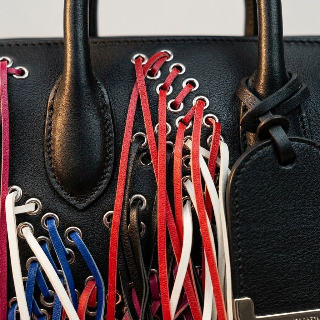 ALEXANDER MCQUEEN Laced Fringe Leather Handbag - view 4
