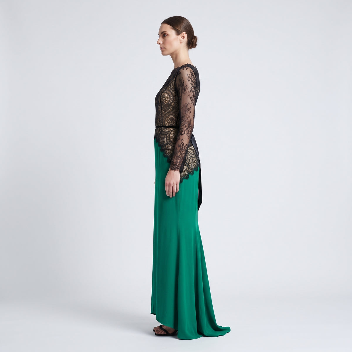 Lace Bodice Emerald Gown