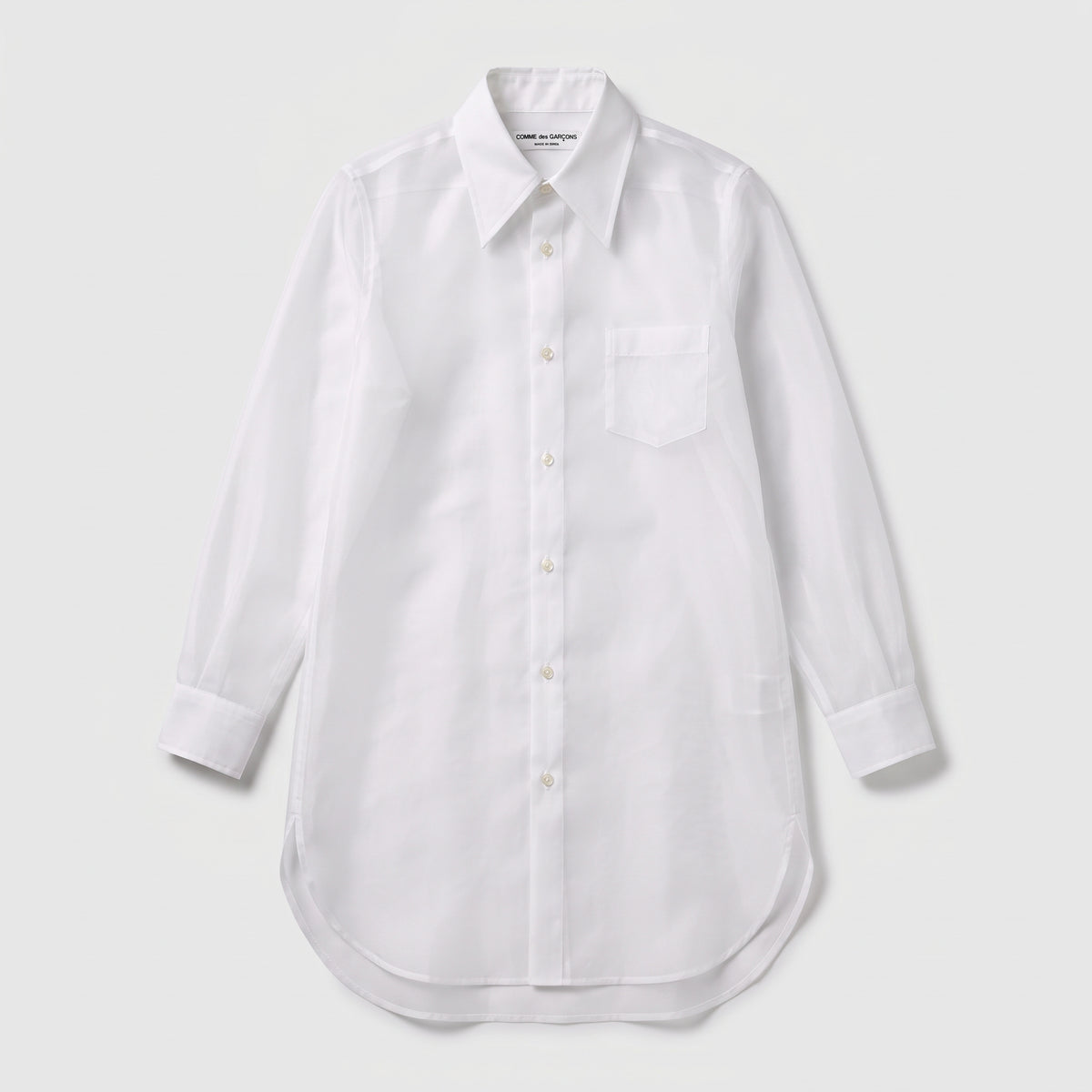 COMME DES GARCONS Classic White Cotton Longline Shirt