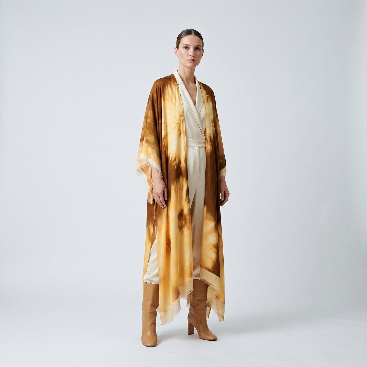 MAISON PASSAGE Sunburst Tie-Dye Open Kimono - view 3