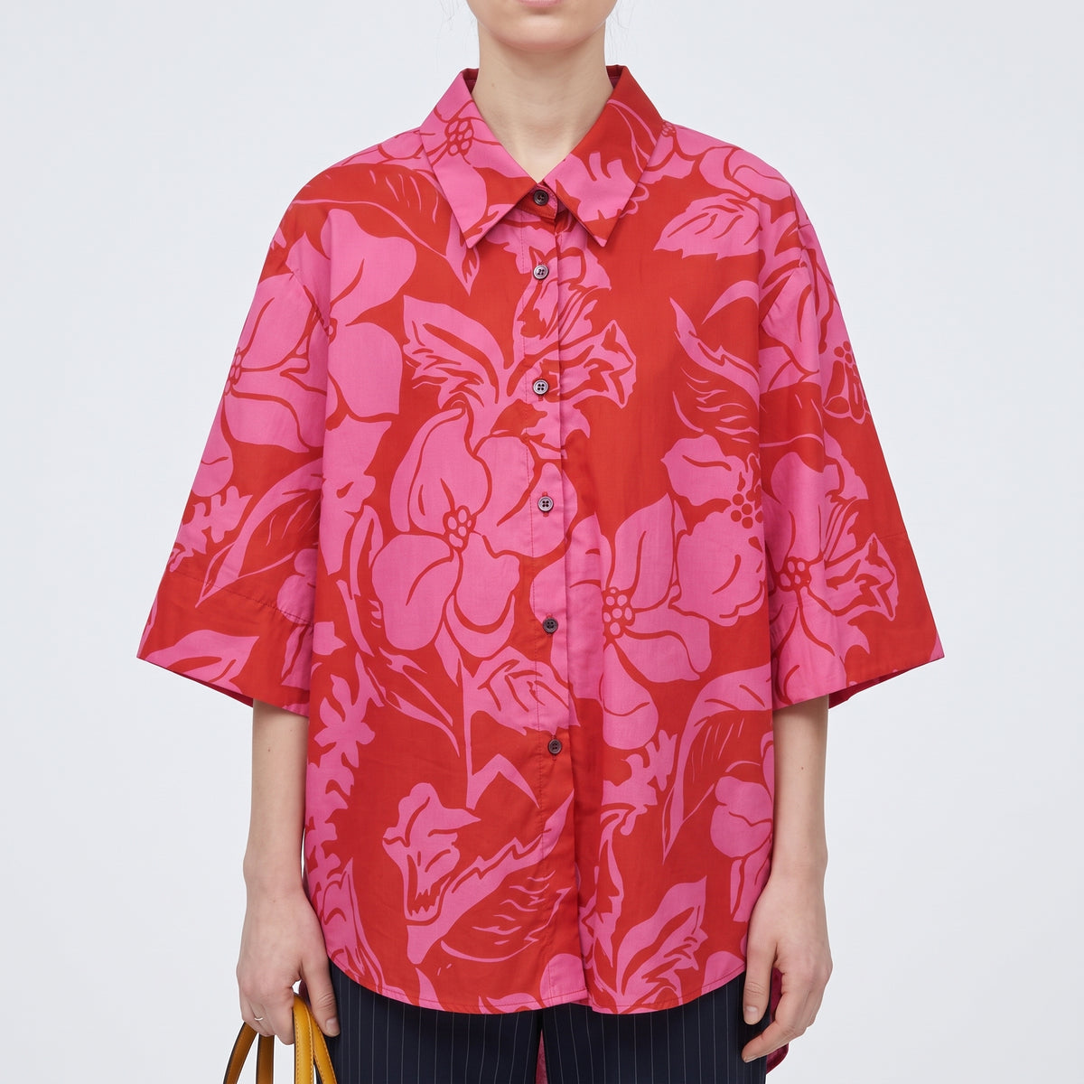 DRIES VAN NOTEN Fuchsia Floral Short Sleeve Shirt - view 2