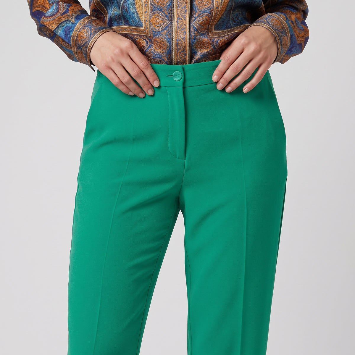 ETRO Vibrant Green Tailored Ankle Trousers - view 2