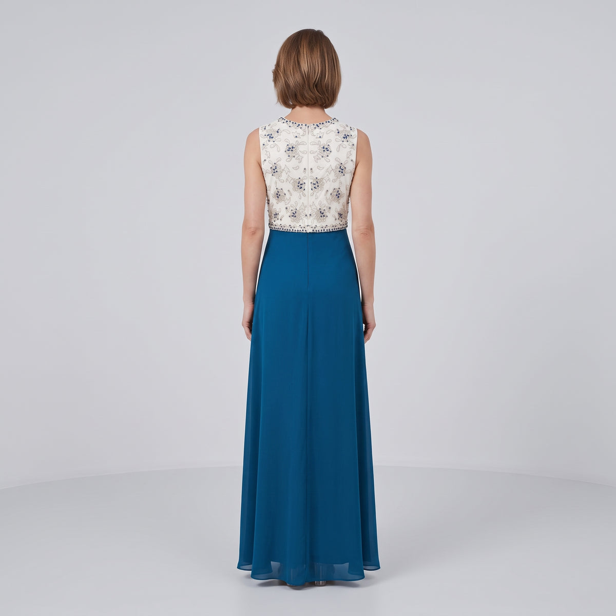 Embellished Floral Evening Gown