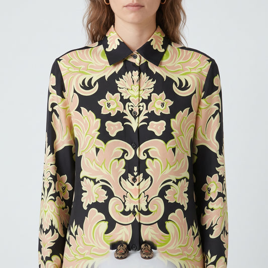 ETRO Black Baroque Floral Printed Shirt - view 2