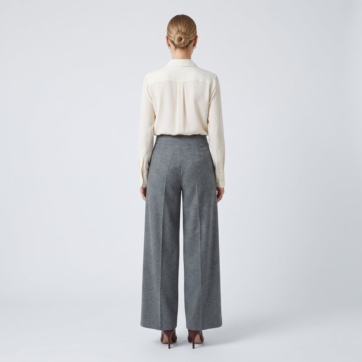 NATAN Tailored Wide-Leg Grey Trousers - view 4