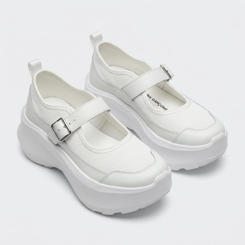 White Platform Mary Jane Sneakers