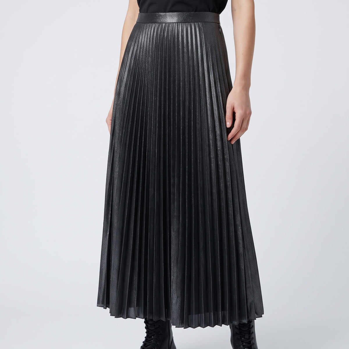 JUNYA WATANABE Pleated Metallic Midi Skirt - view 2