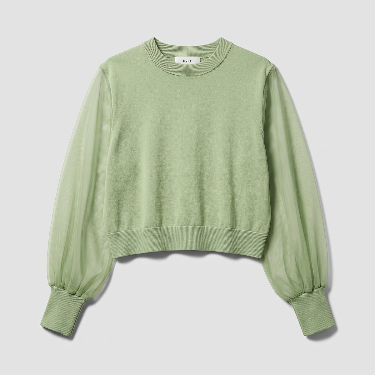 Sheer Sleeve Knit Top