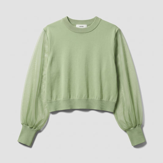 Sheer Sleeve Knit Top