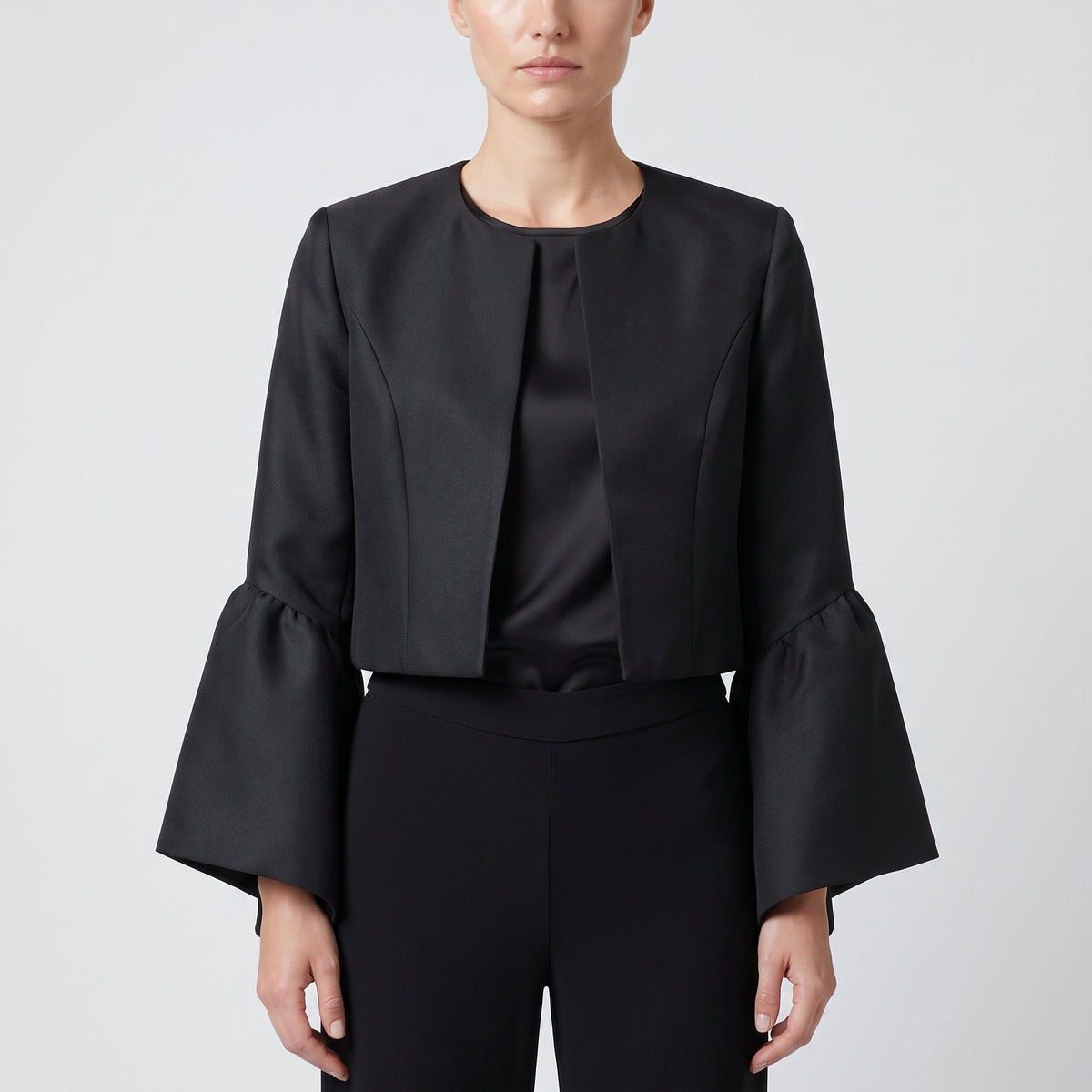 EDWARD ARSOUNI Elegant Bell Sleeve Cropped Bolero - view 2