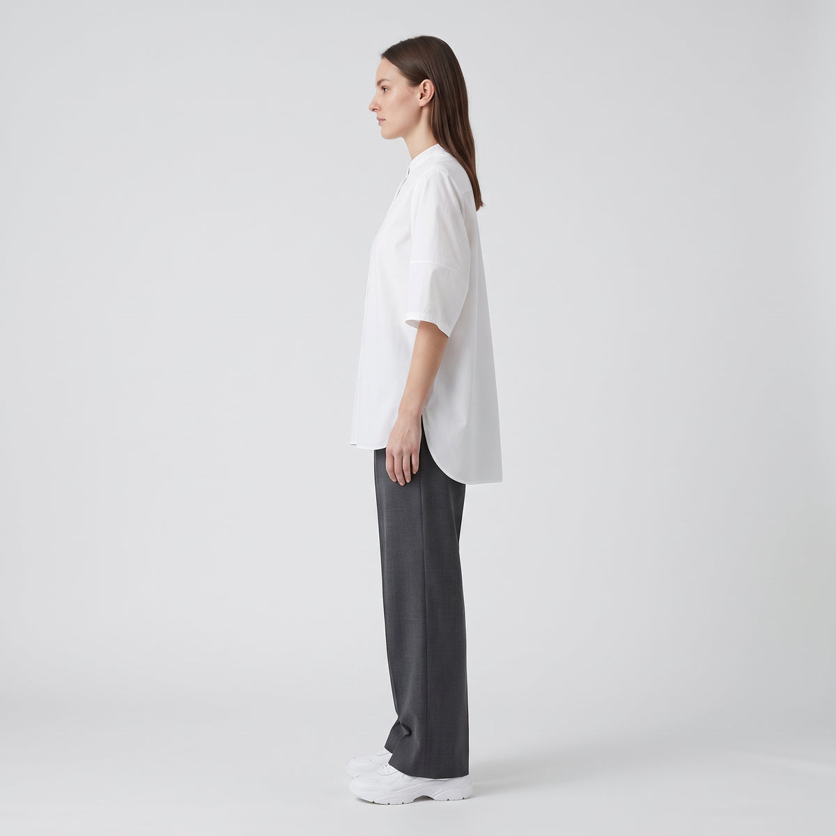 HYKE Minimalist Band Collar Blouse - view 5