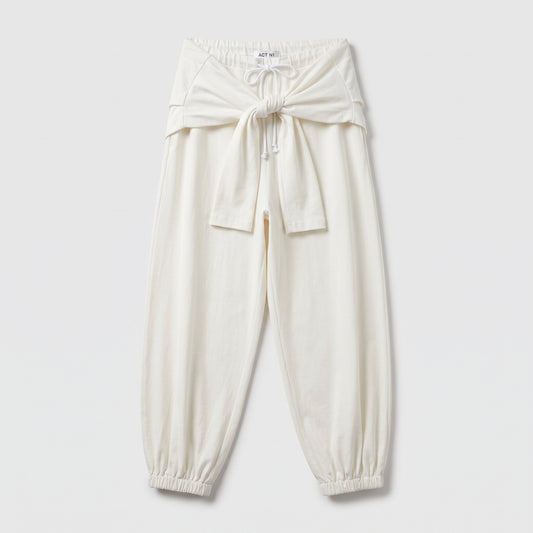 Draped Tie-Waist Sweatpants