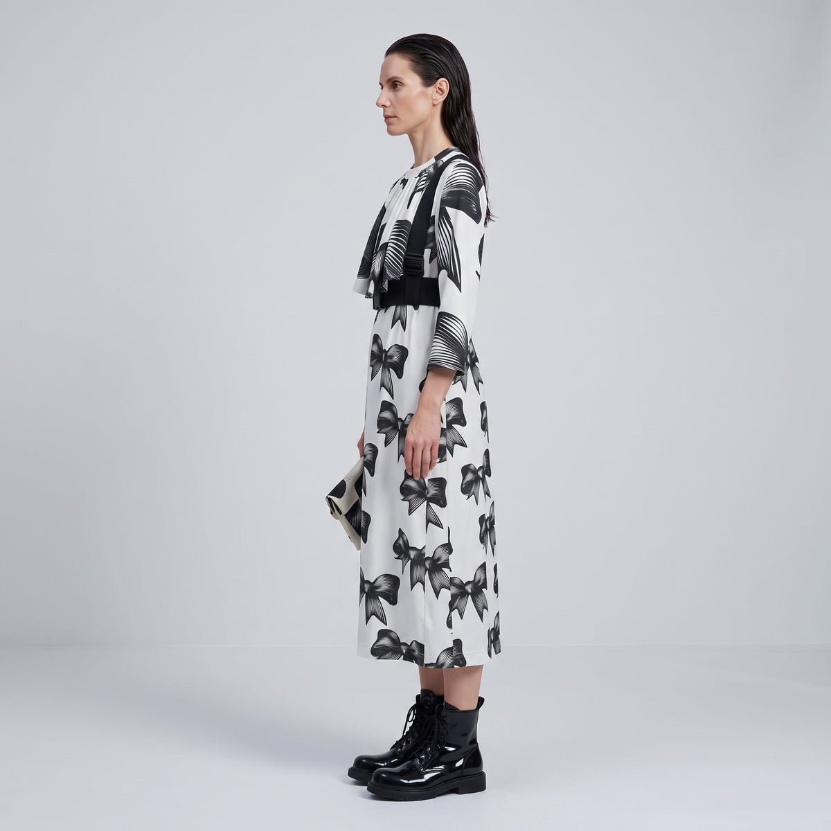 COMME DES GARCONS Bow Print Ruffled Midi Dress - view 4