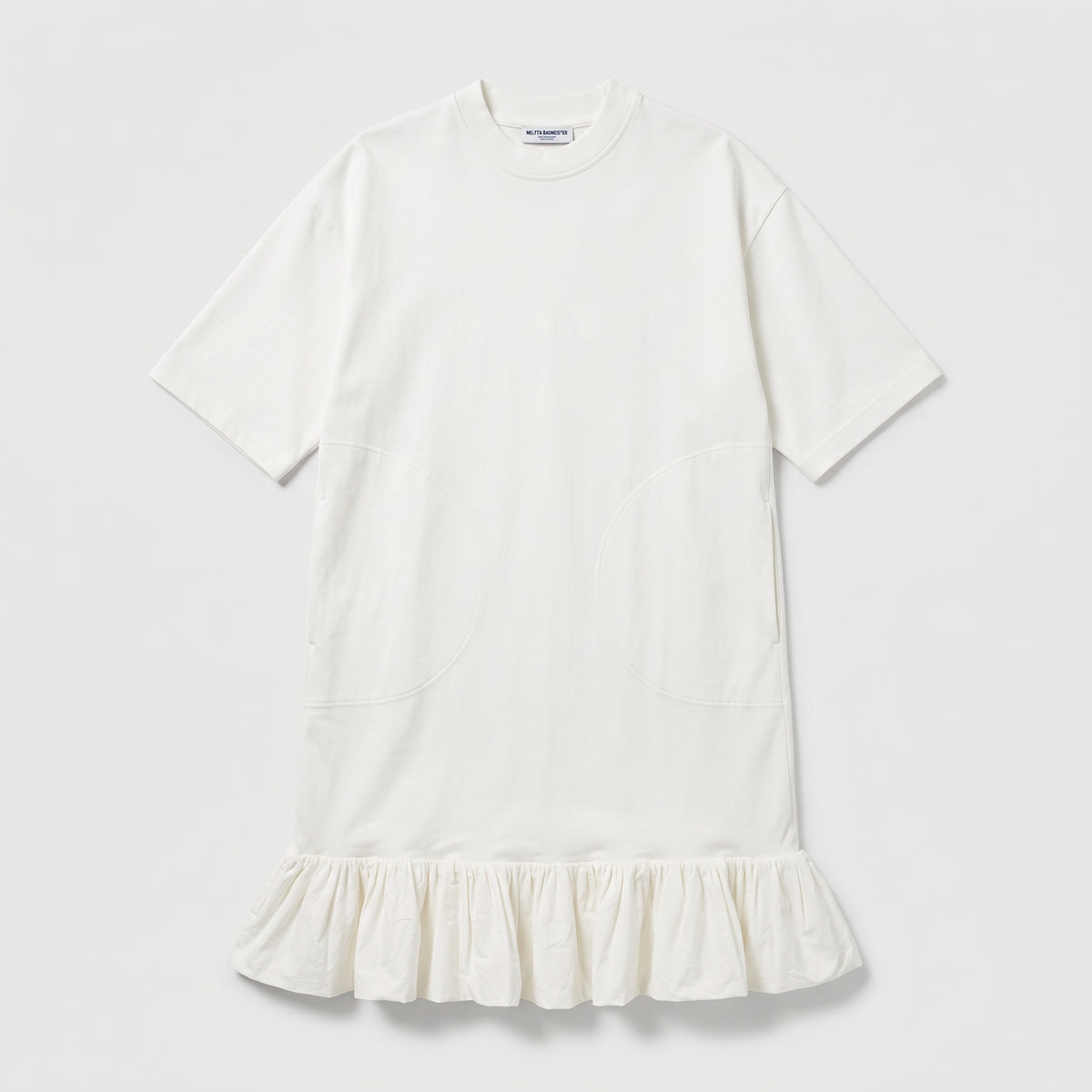 White Ruffled T-Shirt Dress