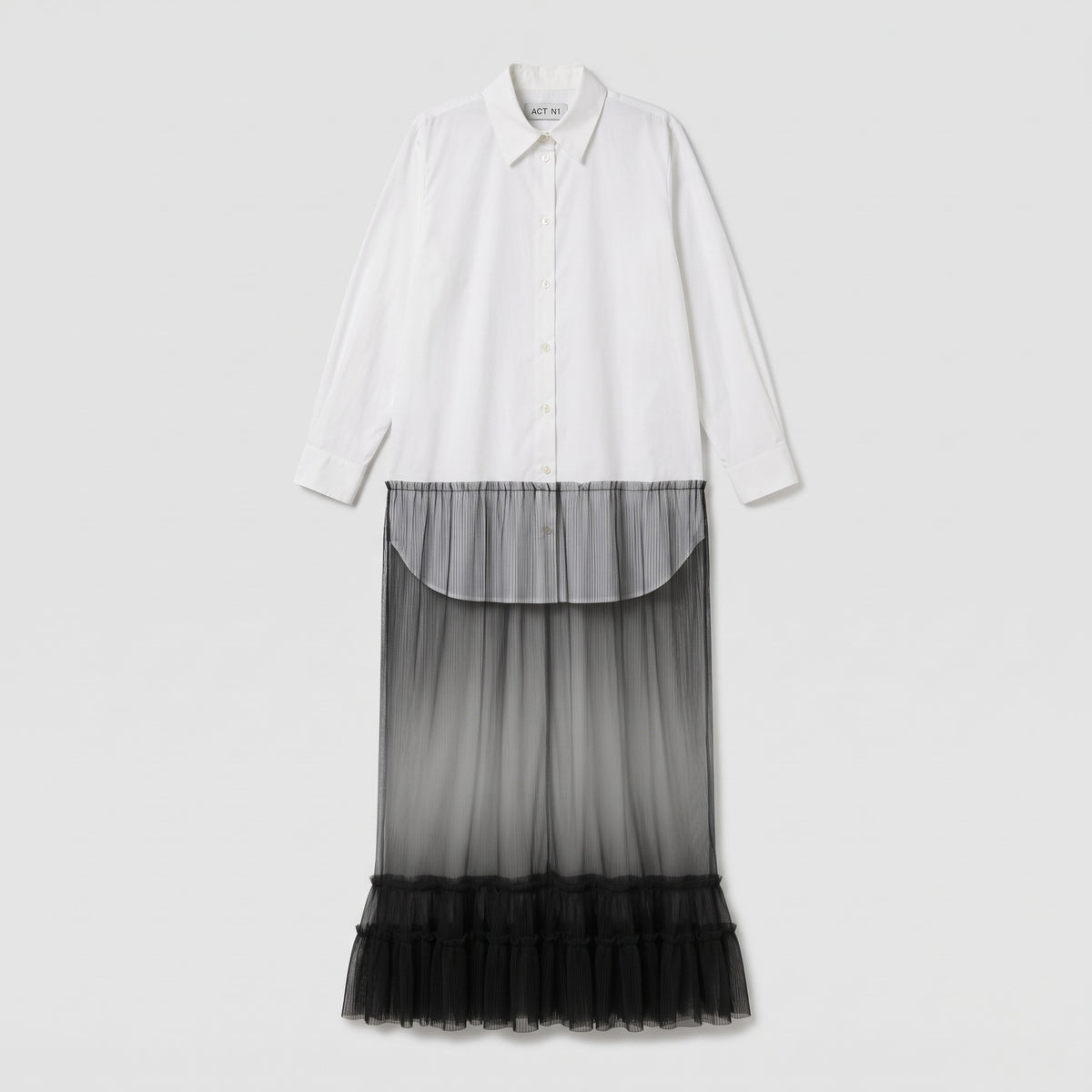 Hybrid Tulle Shirt Dress