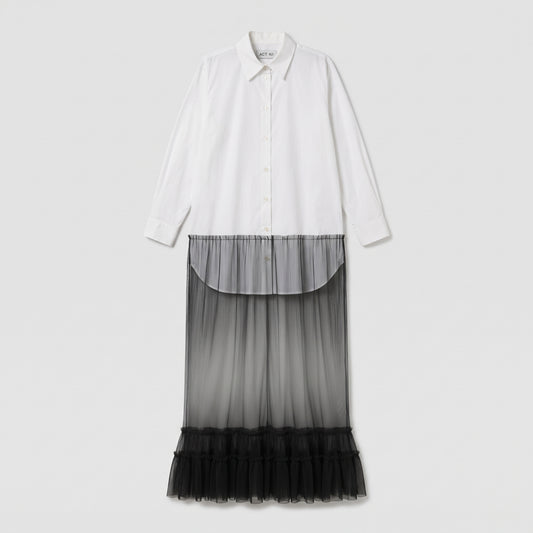 Hybrid Tulle Shirt Dress