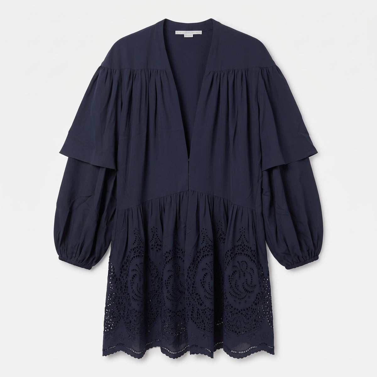 STELLA MCCARTNEY Navy Broderie Anglaise V-Neck Tunic