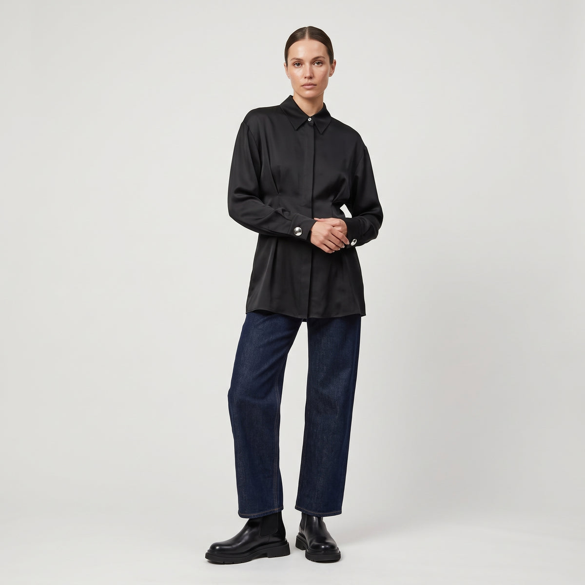 BY FANG Tailored Black Long Sleeve Shirt - view 3