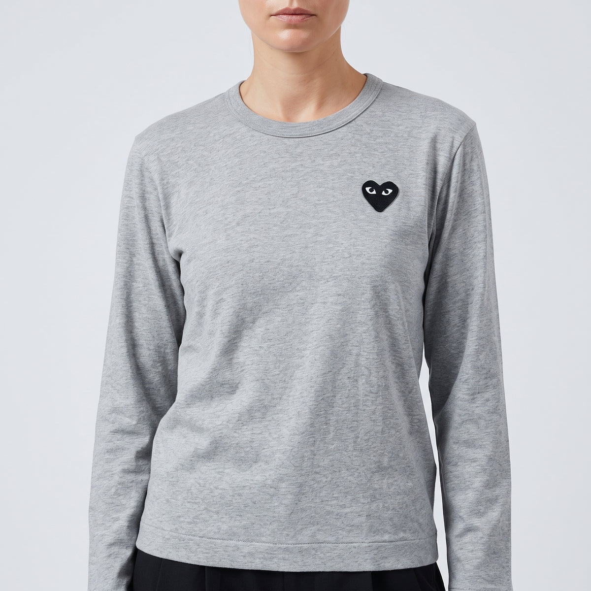 Grey Long Sleeve Heart Tee